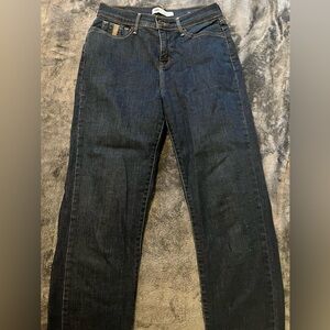 Darkwash Levi’s 512 perfectly slimming straight leg jeans